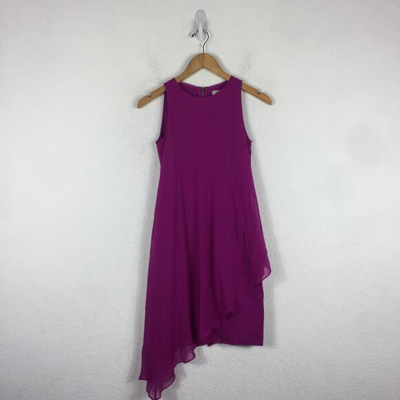 Ted Baker Locie Sheer Asymmetric Chiffon Overlay Mini Dress Small Cocktail Sheer - Picture 3 of 13